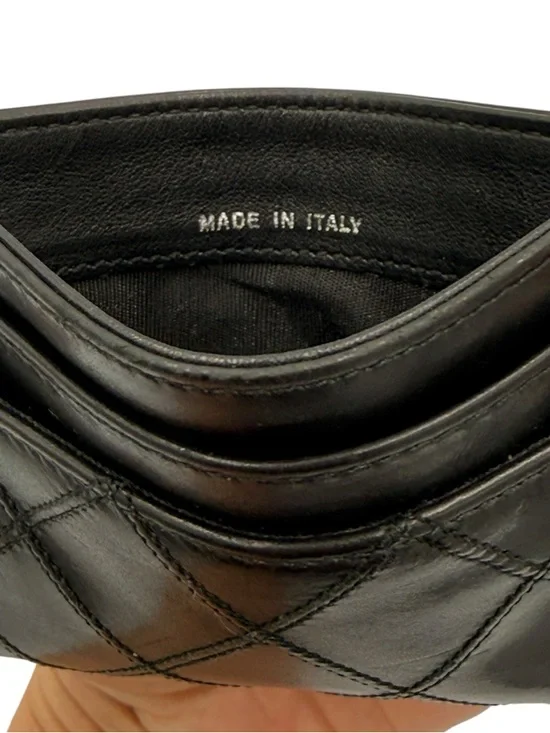 Chanel CC Quilted Lambskin Card Holder Black Silver Hardware - Picture 10 of 16